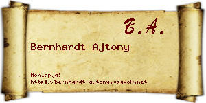 Bernhardt Ajtony névjegykártya